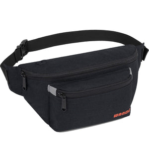 Large Fashion Hiking Waist Fanny Bag Pack Black- WF202