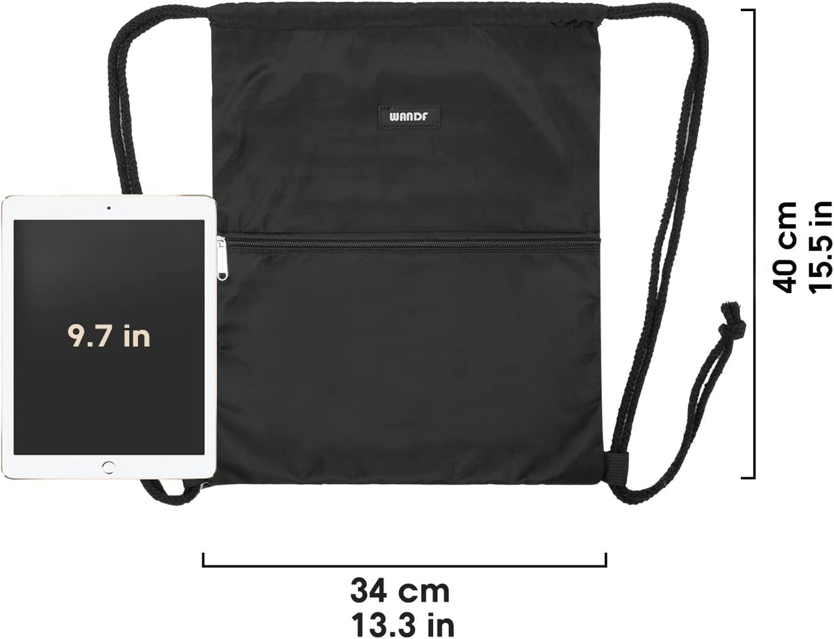 Back Pack String Drawstring Backpack String Bag Sackpack Cinch Water Resistant Nylon for ...