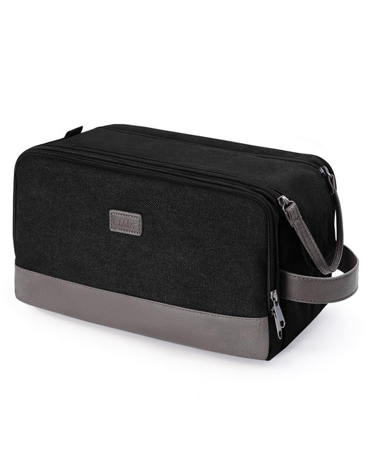 Large Canvas Dopp Kit Toiletry Bag With Separate Wet/Dry Compartments - WF50391