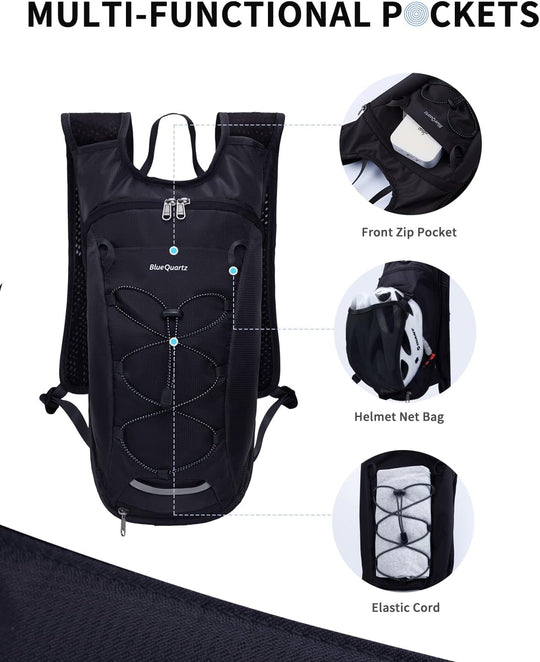 WANDF Hydration Backpack, Insulated Hiking Water Backpack with 2L/67oz Water Bladder,Waterproof Cycling Hydration Bag with Detachable Net Bag for Biking,Climbing,Running