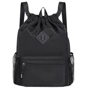 Sports Drawstring Backpack with Shoes Compartment