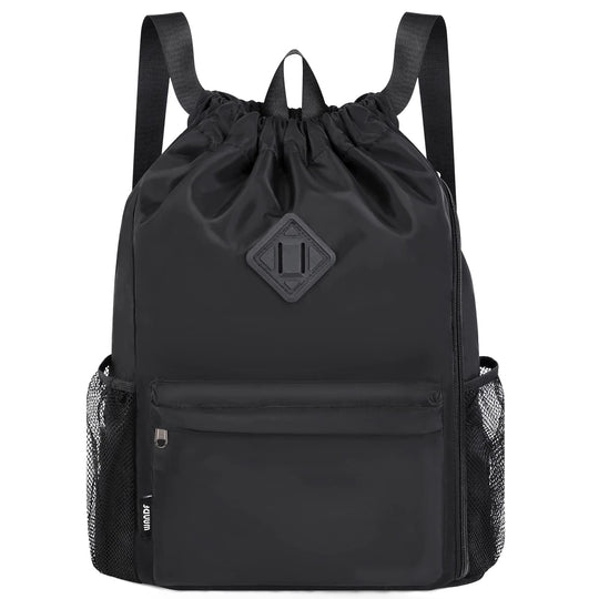 Sports Drawstring Backpack with Shoes Compartment