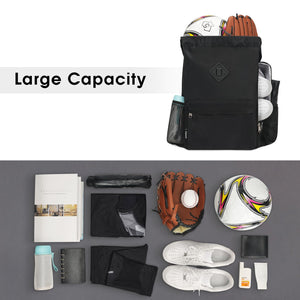 Sports Drawstring Backpack with Shoes Compartment