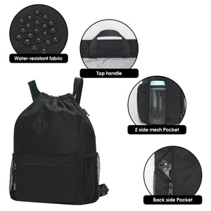 Sports Drawstring Backpack with Shoes Compartment