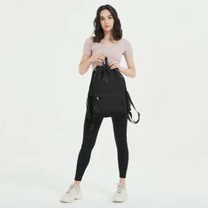 Sports Drawstring Backpack with Shoes Compartment
