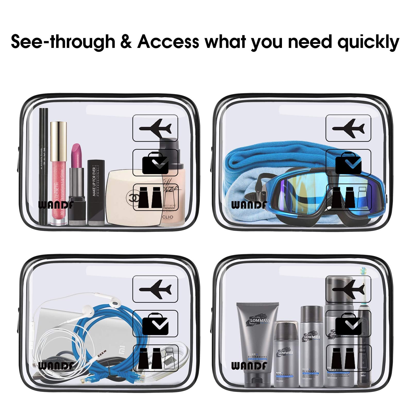 diy clear travel toiletry bag Clear Travel Toiletry Bag With Zippers Carry-On Travel Accessories Quart Size Toiletries Cosmetic Pouch Makeup Bags (2Pcs Pink)