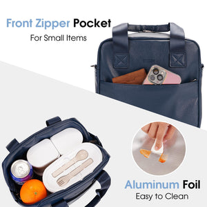 Waterproof Leather Insulated Lunch Bag