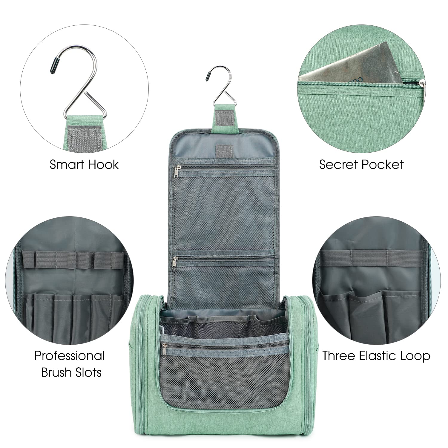 hanging toiletry bag for travel WANDF Large Hanging Travel Cosmetic Toiletry Bag