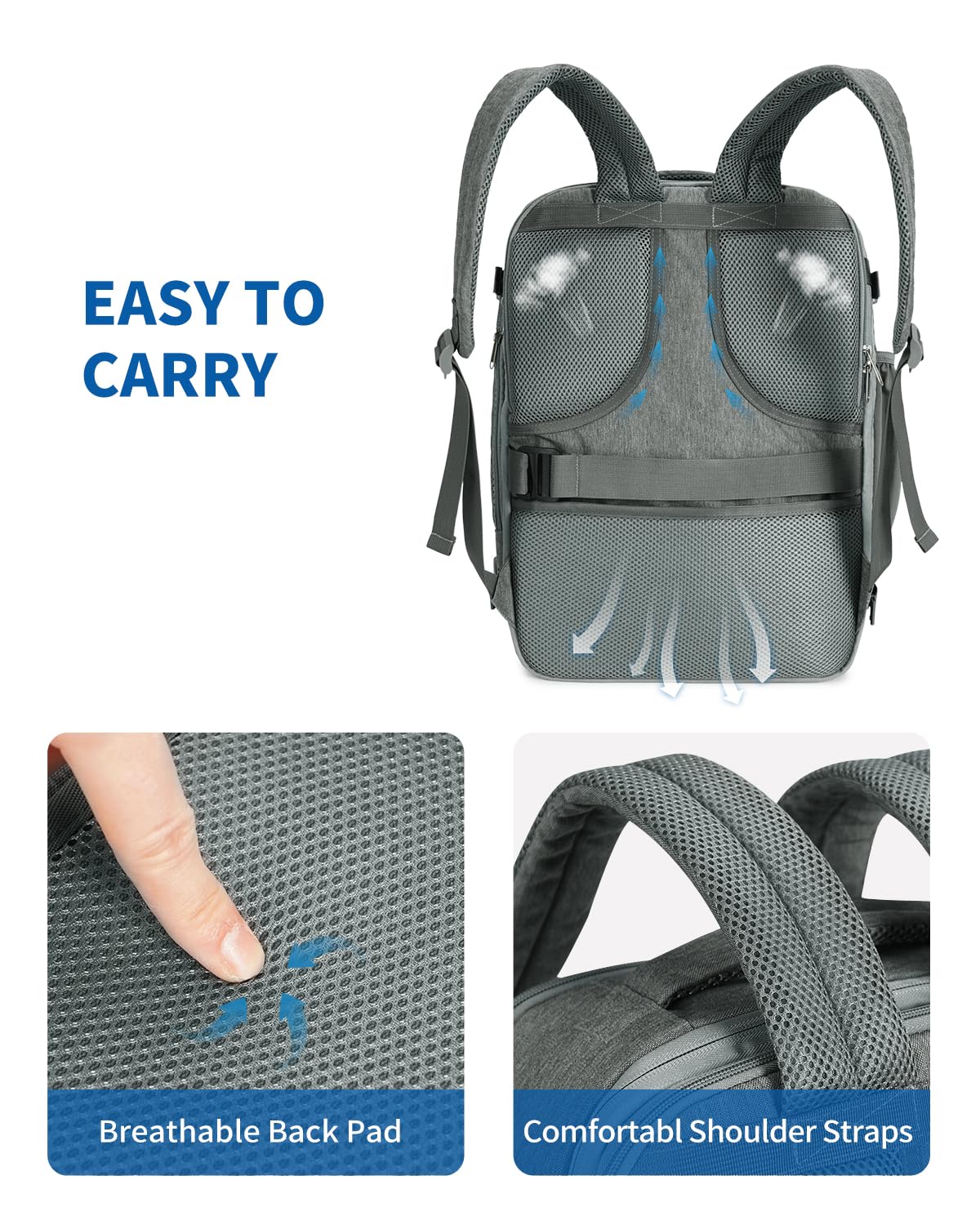 backpack laptop padding WANDF Expandable 17 Inch Travel Laptop Backpack For Spirit Airlines Personal Item Bag