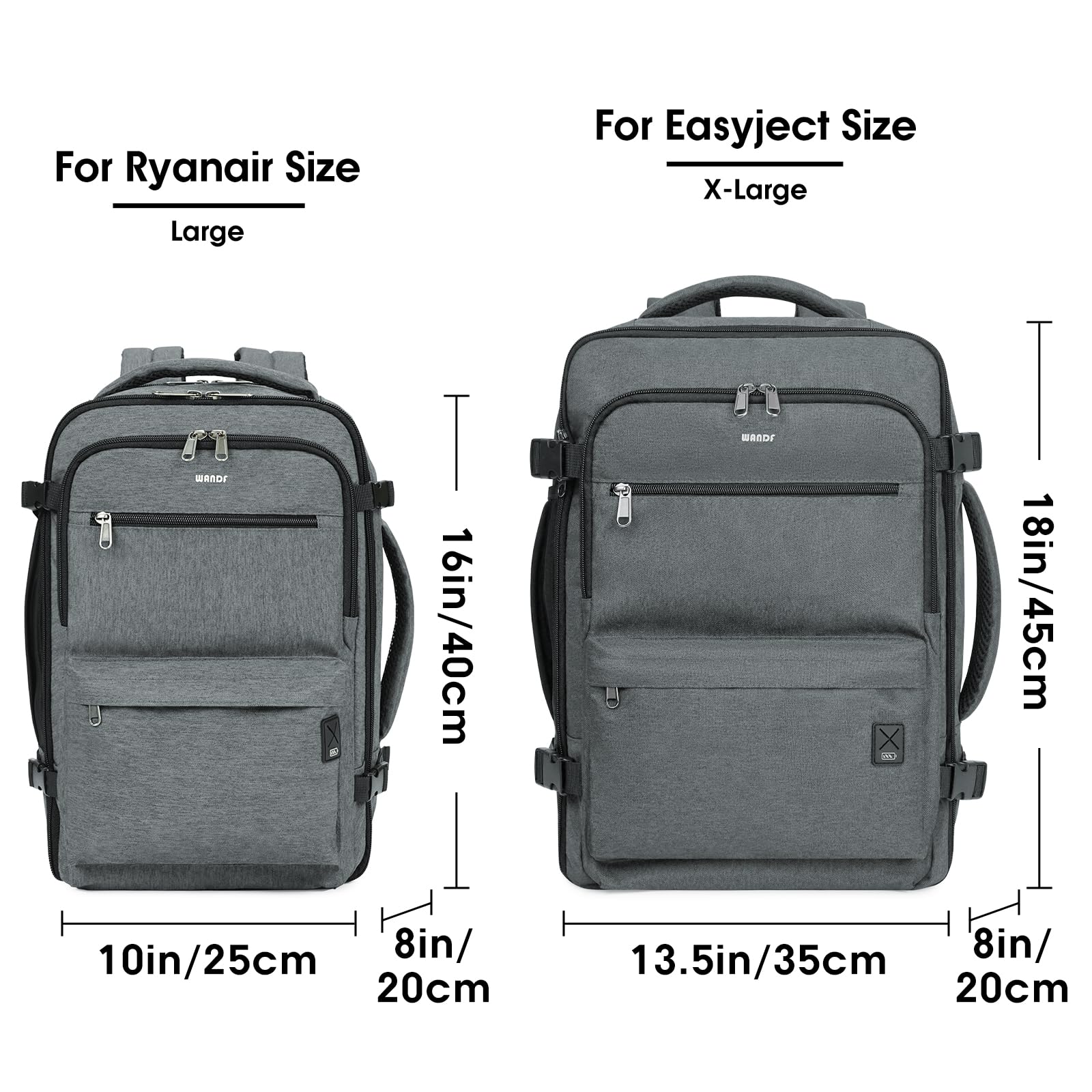backpack laptop size Full Opening Travel Hand Luggage Backpack with Wet Pocket