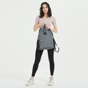 Sports Drawstring Backpack with Shoes Compartment