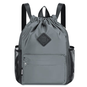 Drawstring Backpack Sports Gym Bag with Shoes Compartment