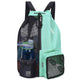 Beach Mesh Drawstring Backpack with Wet Pocket