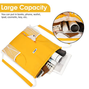 Drawstring Backpack with Shoulder Pad & Mesh Pocket