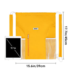 Drawstring Backpack with Shoulder Pad & Mesh Pocket