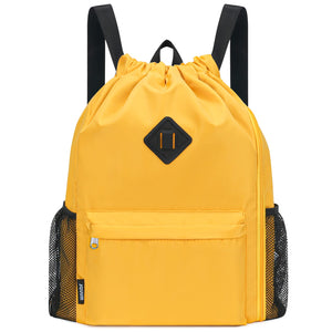 Sports Drawstring Backpack with Shoes Compartment