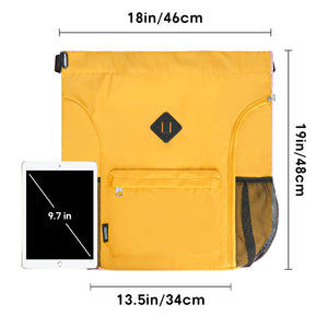 Sports Drawstring Backpack with Shoes Compartment