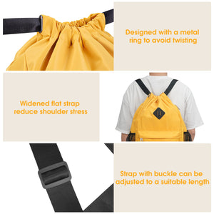 Sports Drawstring Backpack with Shoes Compartment