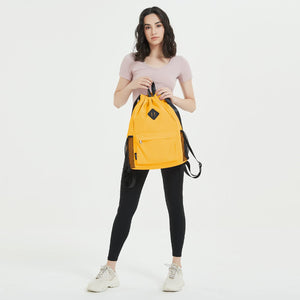 Sports Drawstring Backpack with Shoes Compartment