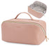 Portable Vegan Leather Open Flat Makeup Bag