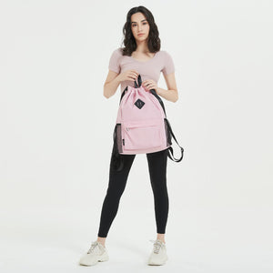 Sports Drawstring Backpack with Shoes Compartment