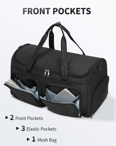 WANDF Convertible Garment Bag with Toiletry Bag for Travel
