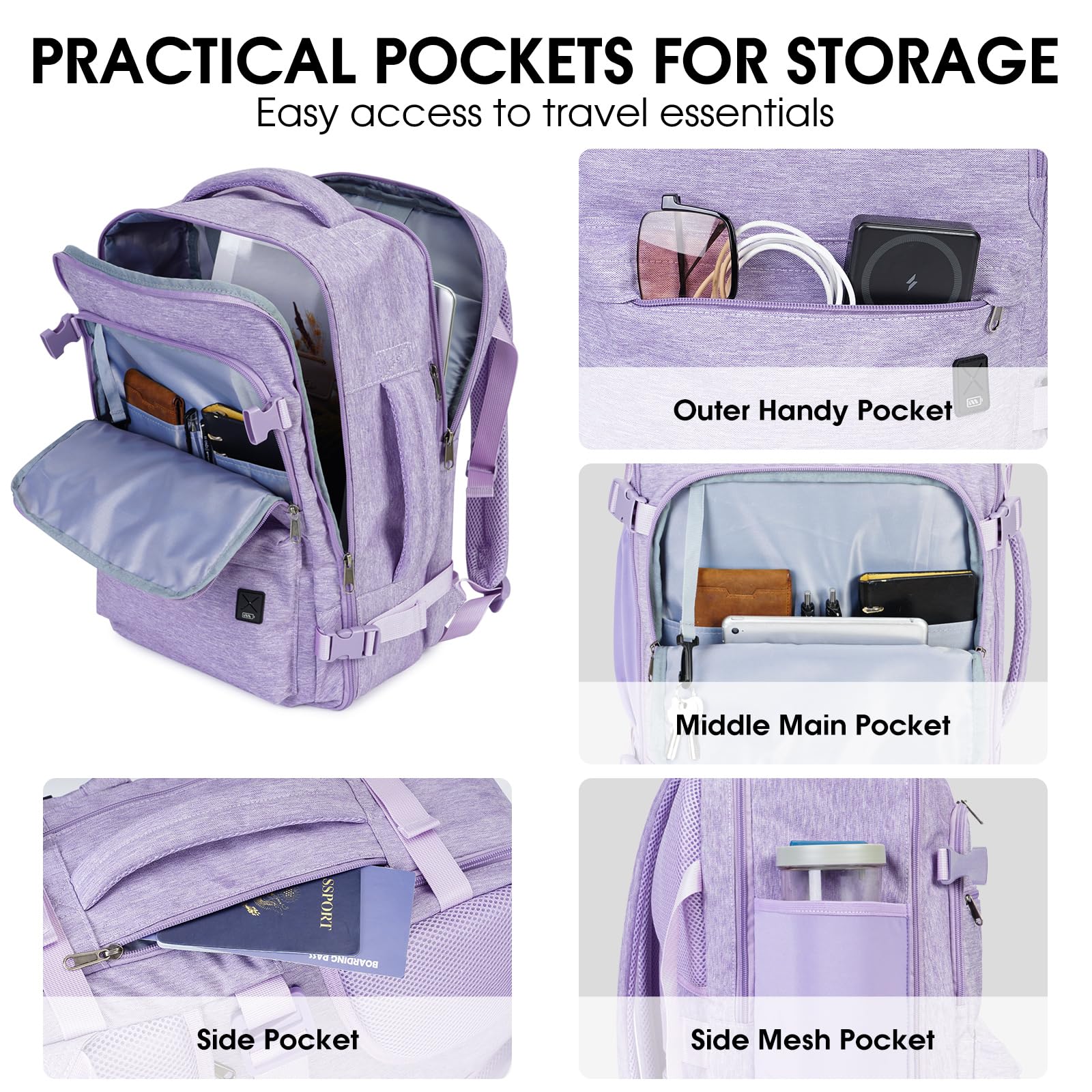 Carry On Bag WANDF For Spirit Airlines Personal Item Bag 18x14x8