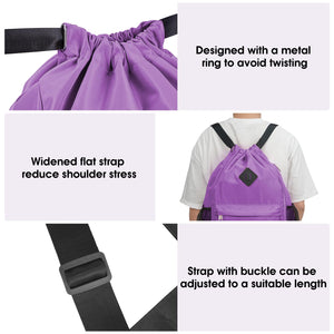 Sports Drawstring Backpack with Shoes Compartment