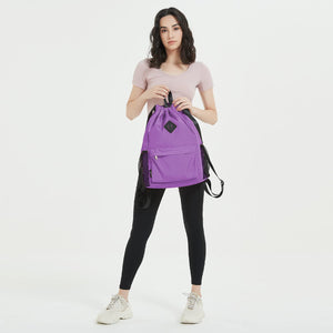 Sports Drawstring Backpack with Shoes Compartment