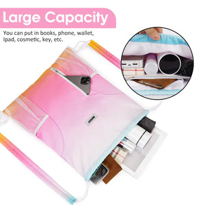 Drawstring Backpack with Shoulder Pad & Mesh Pocket