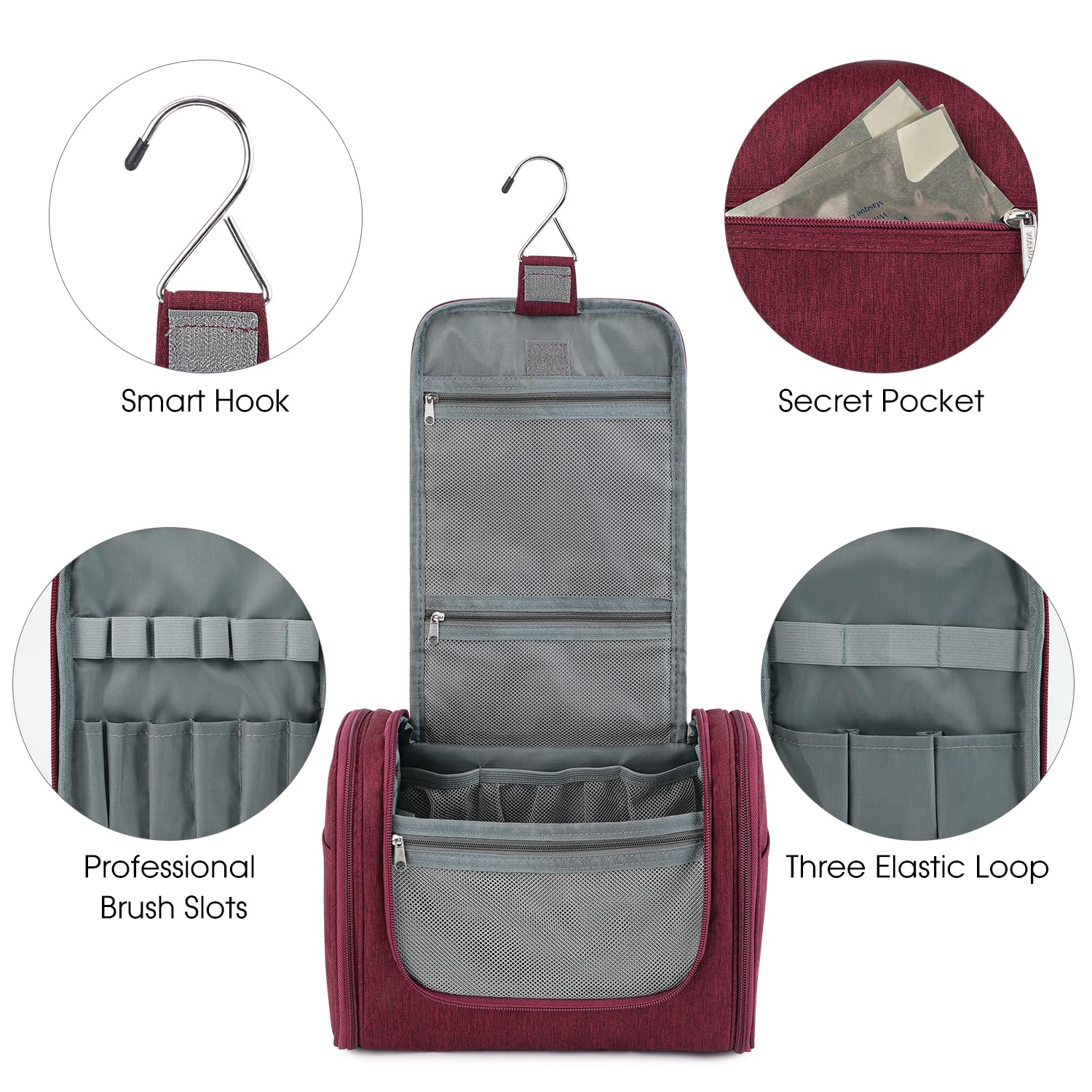 WANDF Large Hanging Travel Cosmetic Toiletry Bag WANDF Large Hanging Travel Cosmetic Toiletry Bag