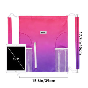 Drawstring Backpack with Shoulder Pad & Mesh Pocket