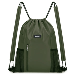 Drawstring Backpack with Shoulder Pad & Mesh Pocket