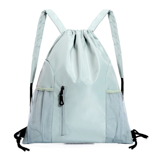 Drawstring Backpack Sports Gym Backpack with Mesh Pockets Water Resistant String Bag for Women Men