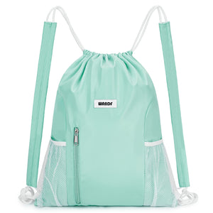 Drawstring Backpack with Shoulder Pad & Mesh Pocket