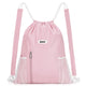 Drawstring Backpack with Shoulder Pad & Mesh Pocket