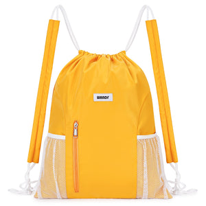 Drawstring Backpack with Shoulder Pad & Mesh Pocket