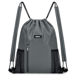 Drawstring Backpack with Shoulder Pad & Mesh Pocket