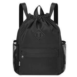 Drawstring Backpack Sports Gym Bag with Shoes Compartment