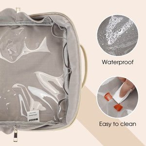 Portable Vegan Leather Open Flat Makeup Bag