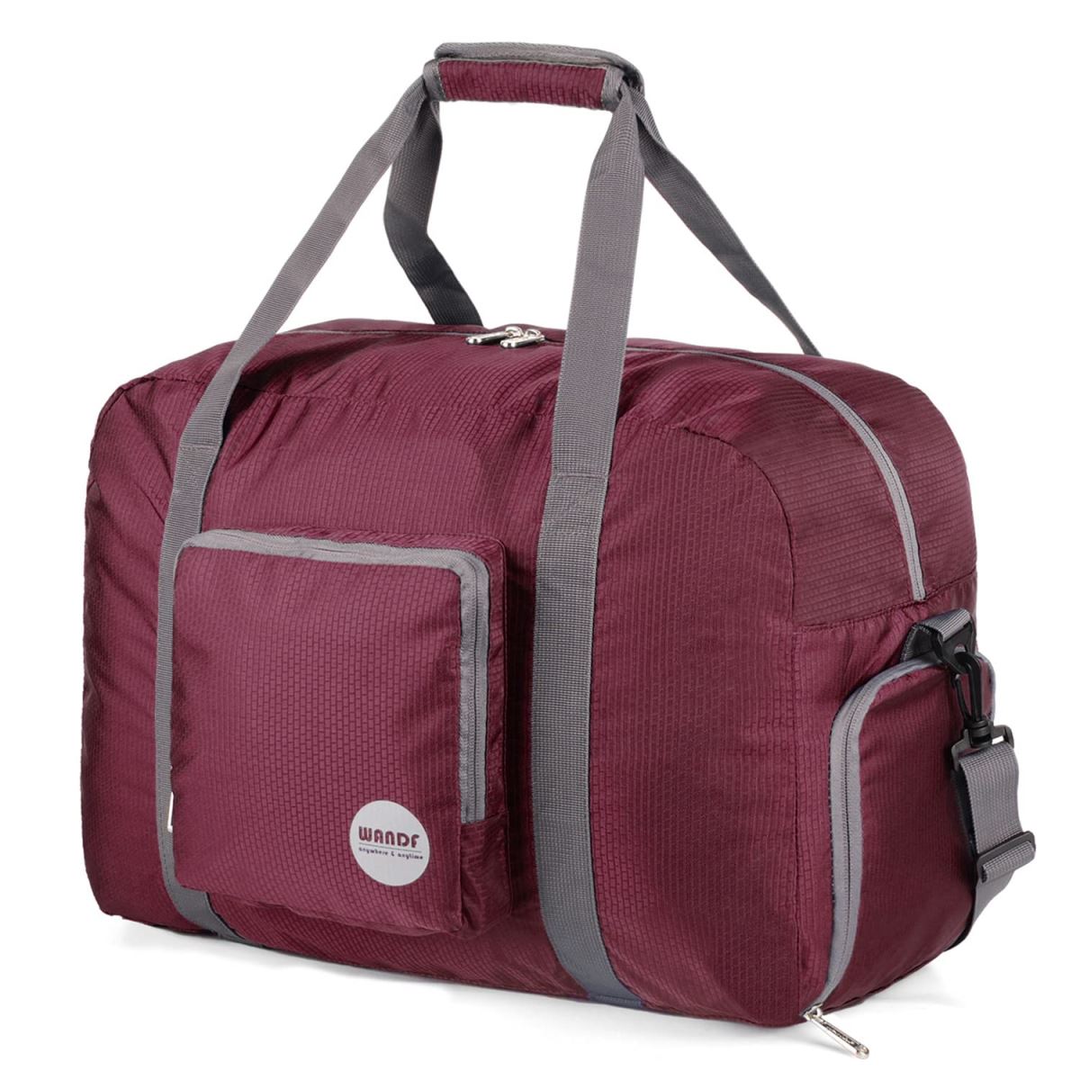 Purple Travel Duffle Bag With Shoes Compartment, Large Capacity