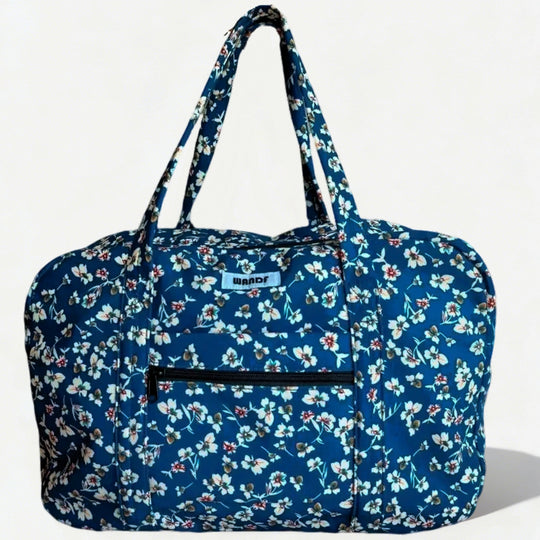 WANDF Retro Floral Duffel Bag Weekender Carry-on Travel Overnight Bag Tote