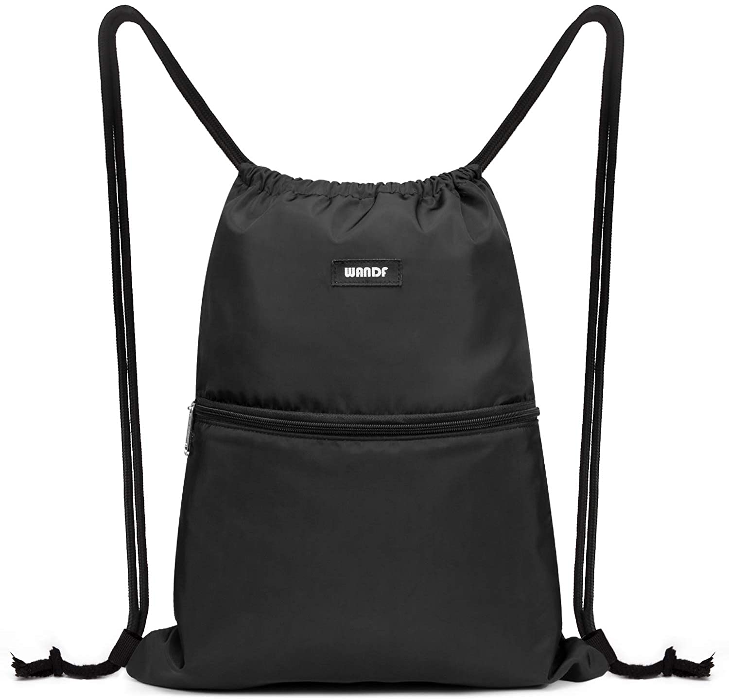 Black Nylon Drawstring Pouch