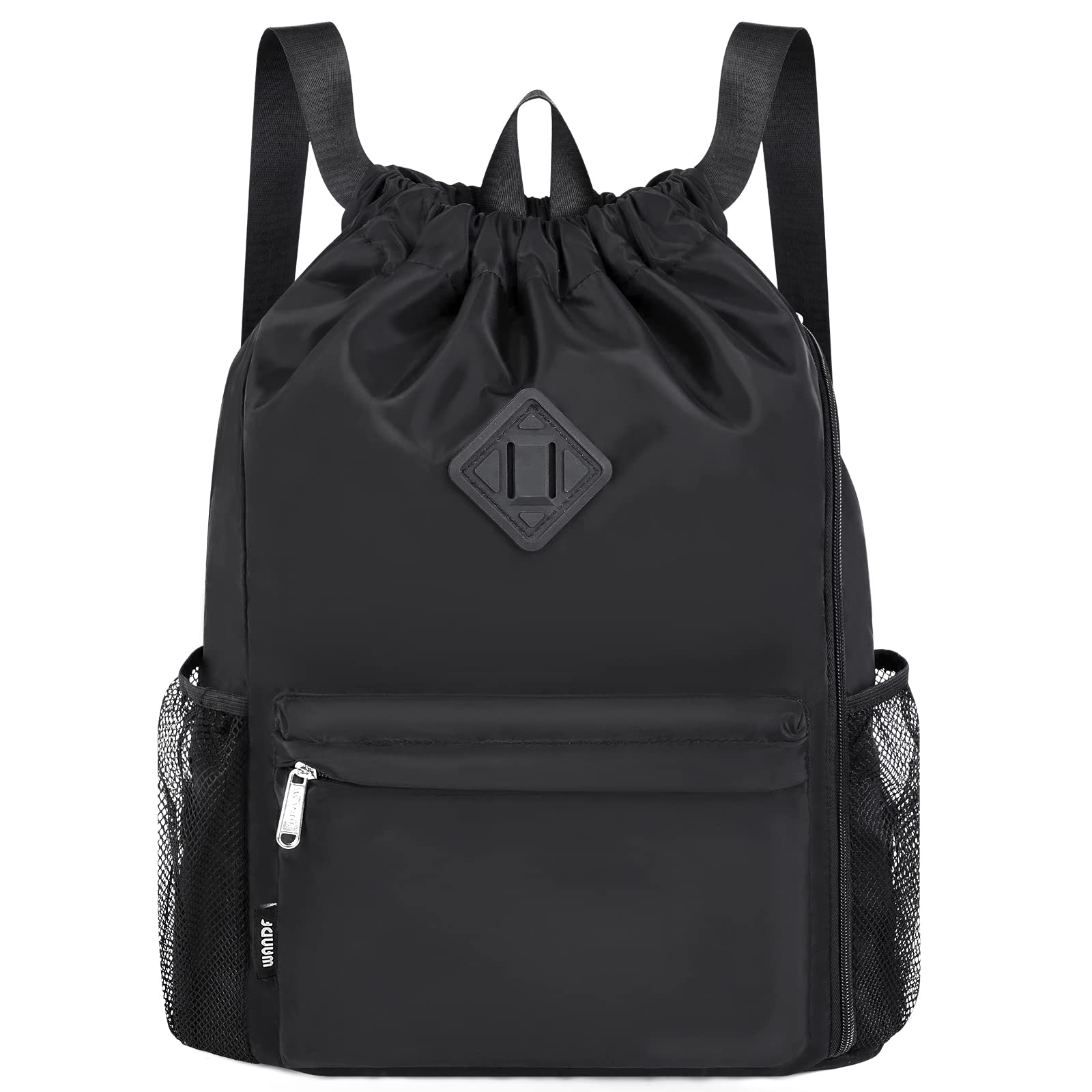 WANDF Drawstring Backpack Sports Gym Bag with Shoes Compartment